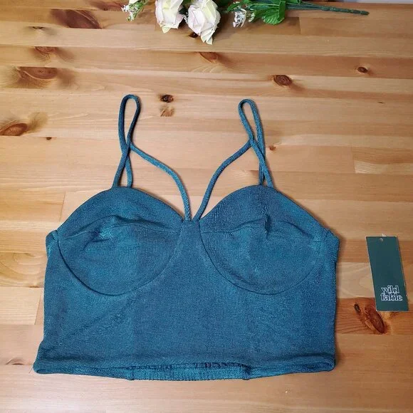 Wild Fable - Women's  Front Smocked-Back Cropped Bustier Tank Top - Size M - Picture 7 of 10